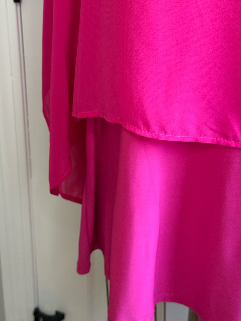 Flowy Hot Pink Layered Tunic Top - Picture 2 of 8